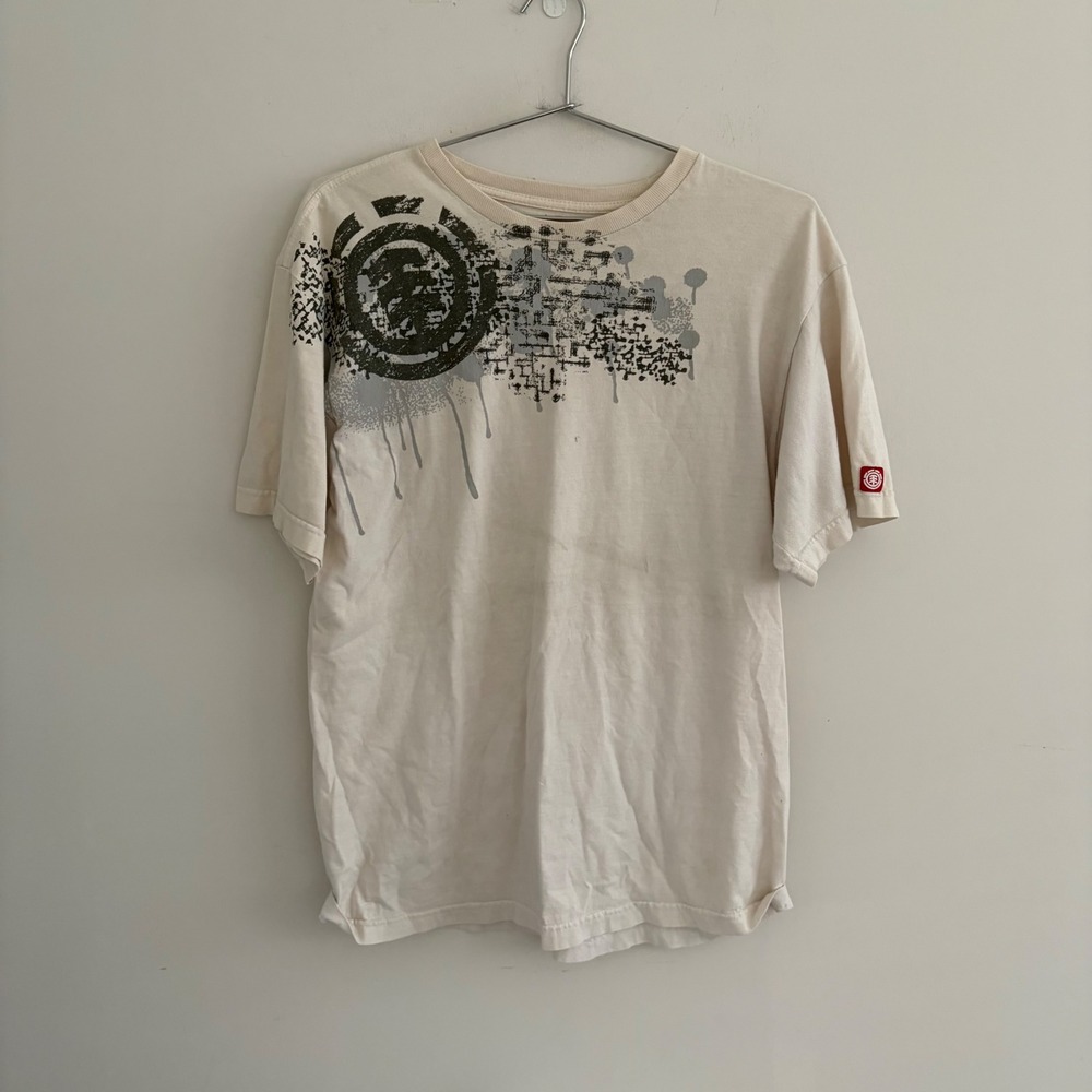 Element Skateboards Mens Graphic T-Shirt Off White Large